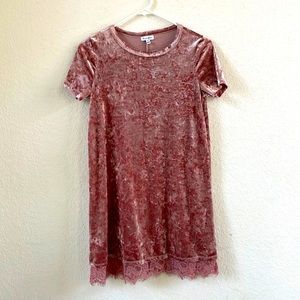 {Love, Fire} Light Pink Velvety & Lace Dress